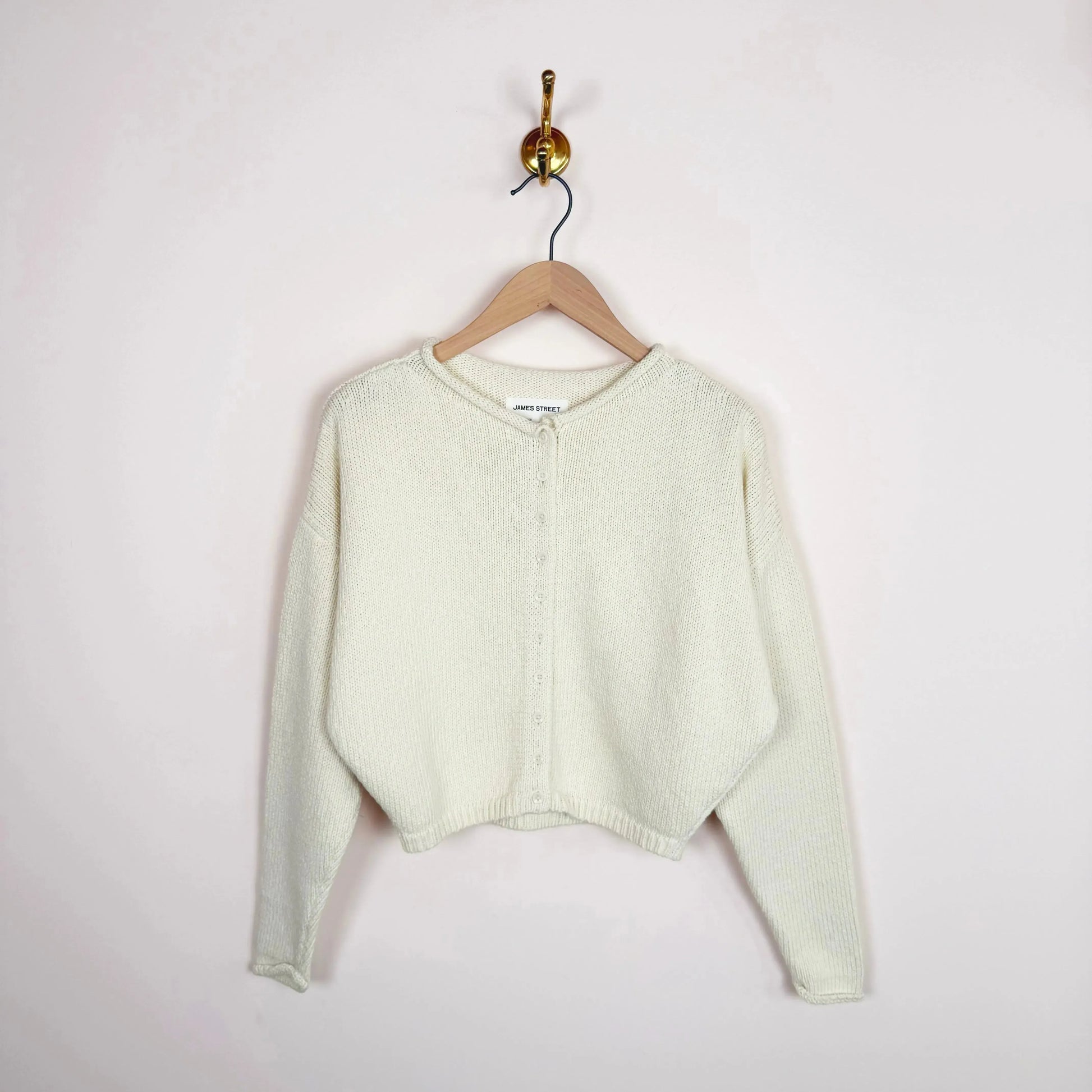 Peri Shrunken Cardigan in Milk-Sweaters-James Street-eugenienewport