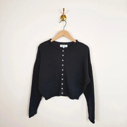 Peri Shrunken Cardigan in Washed Black-Sweaters-James Street-eugenienewport