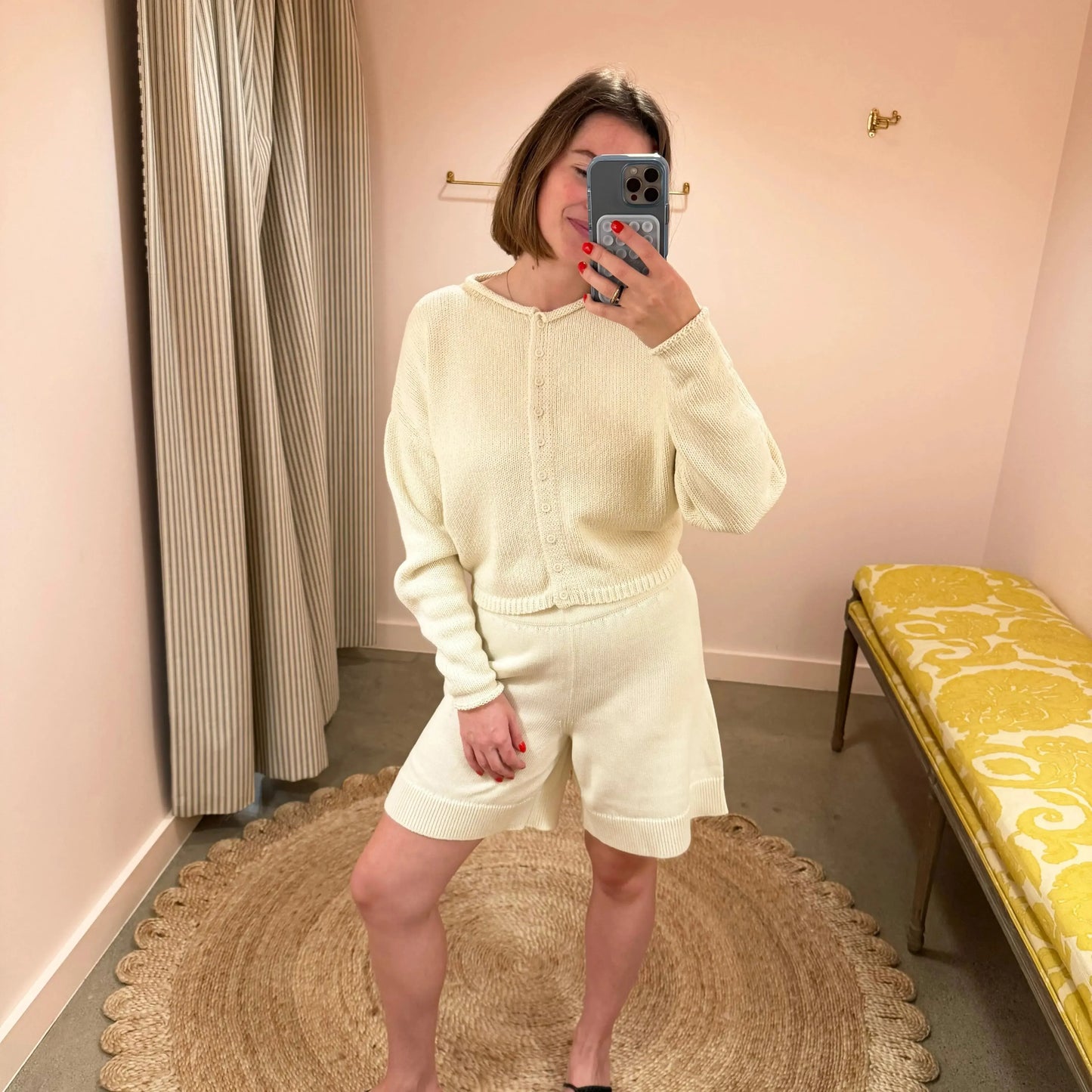 Peri Shrunken Cardigan in Milk-Sweaters-James Street-eugenienewport