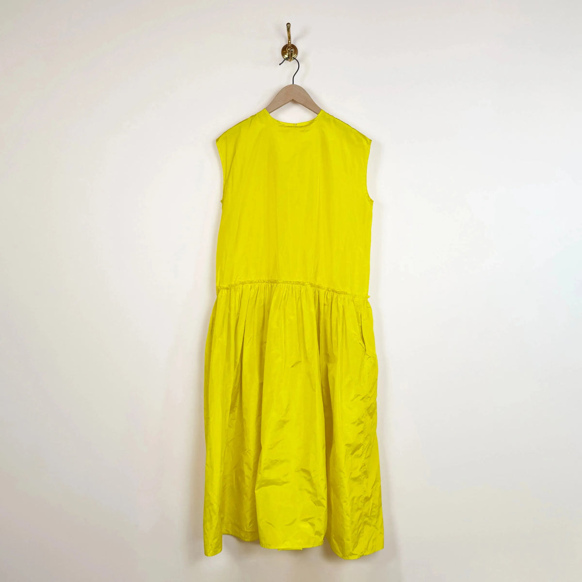 Pica Dress in Limone Taffeta-Dresses-Nitto-eugenienewport