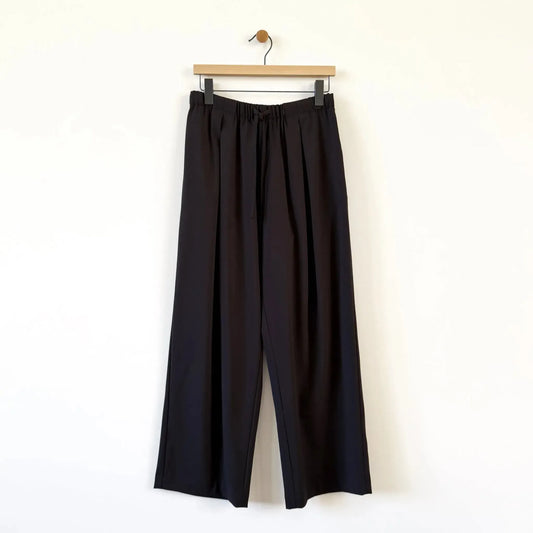 Pleated Relaxed Pants in Dark Brown-Pants-Cordera-eugenienewport