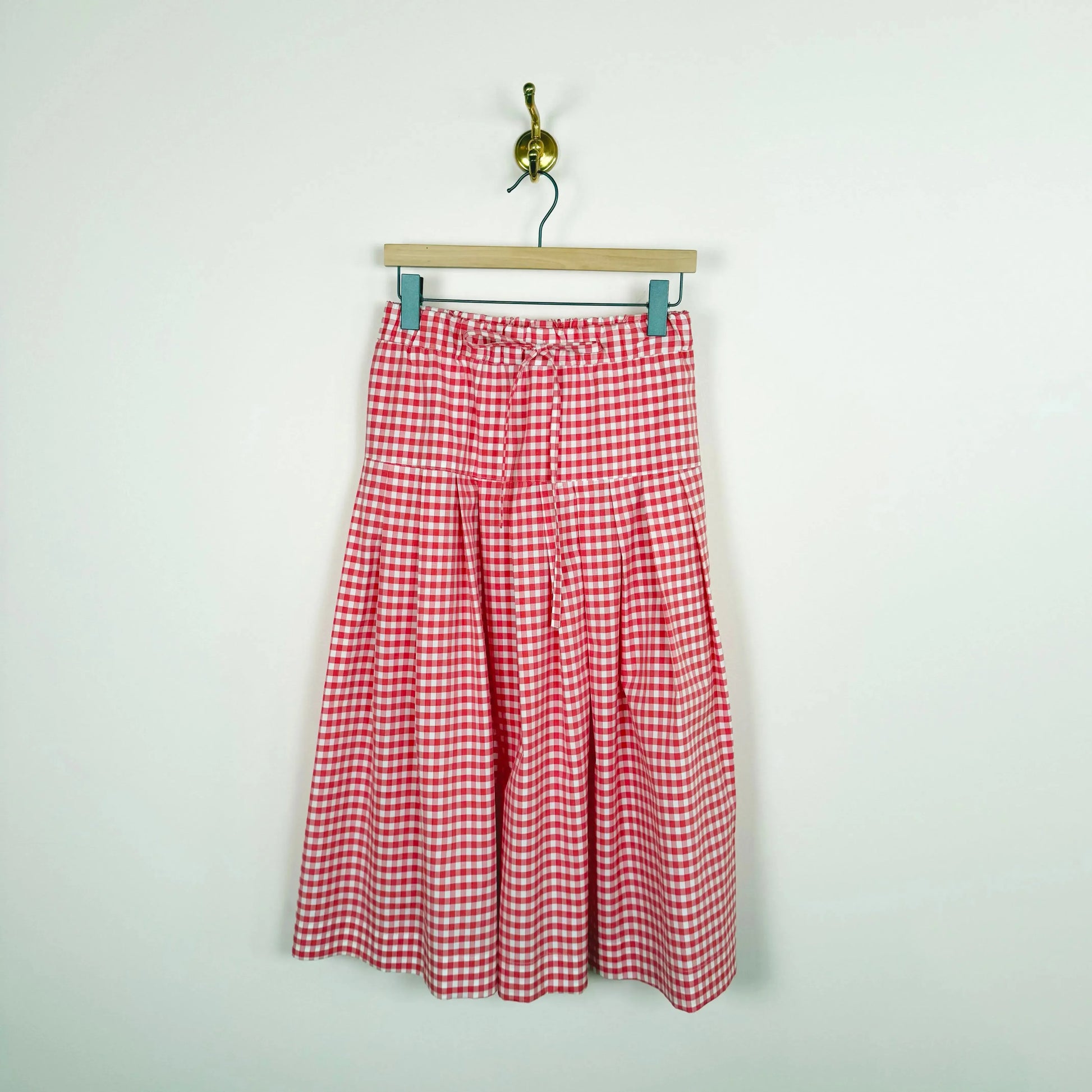 Pleated Skirt in Red Gingham-Pants-KasMaria-eugenienewport