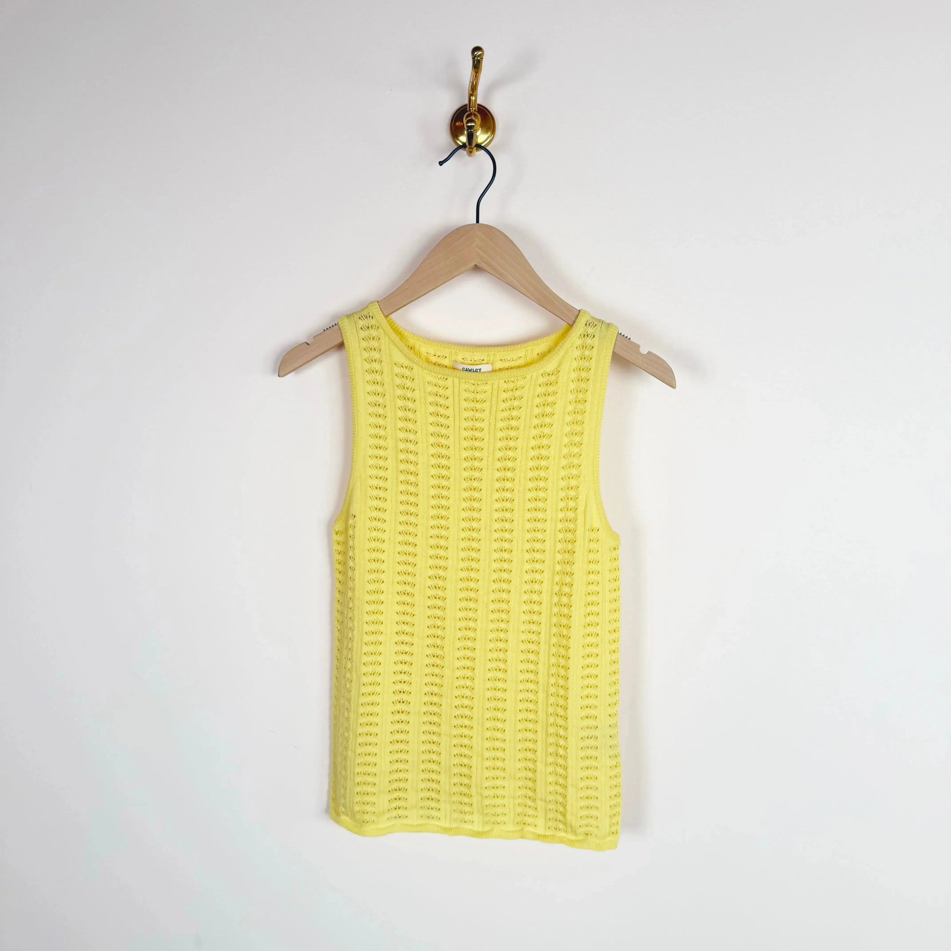 Pointelle Vest Top in Lemon-Tops-Cawley-eugenienewport