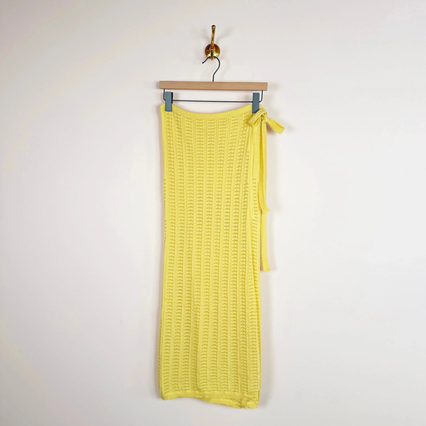 Pointelle Wrap Skirt in Lemon-Skirts-Cawley-eugenienewport