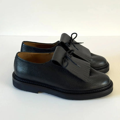 Ray Kilt in Black Grained Calf Leather-Shoes-Jacques Solovière-eugenienewport