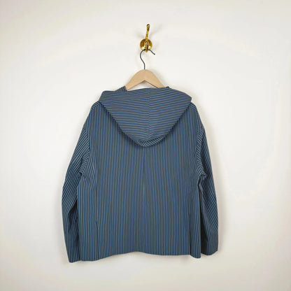 Reeva Hooded Shirt in Navy/Camel Stripe-Jackets-Cawley-eugenienewport