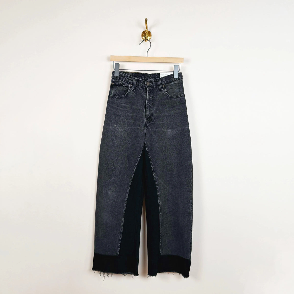 Reworked Culotte in Vintage Black-Denim-B Sides-eugenienewport