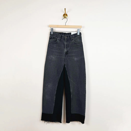 Reworked Culotte in Vintage Black-Denim-B Sides-eugenienewport
