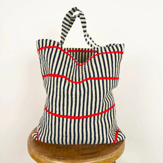 Rhapsody Bag in Beige & Navy-Accessories-Guanabana-eugenienewport