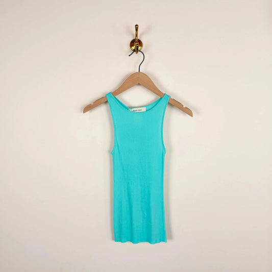 Rib Tank in Cyan-Tops-Sayaka Davis-eugenienewport