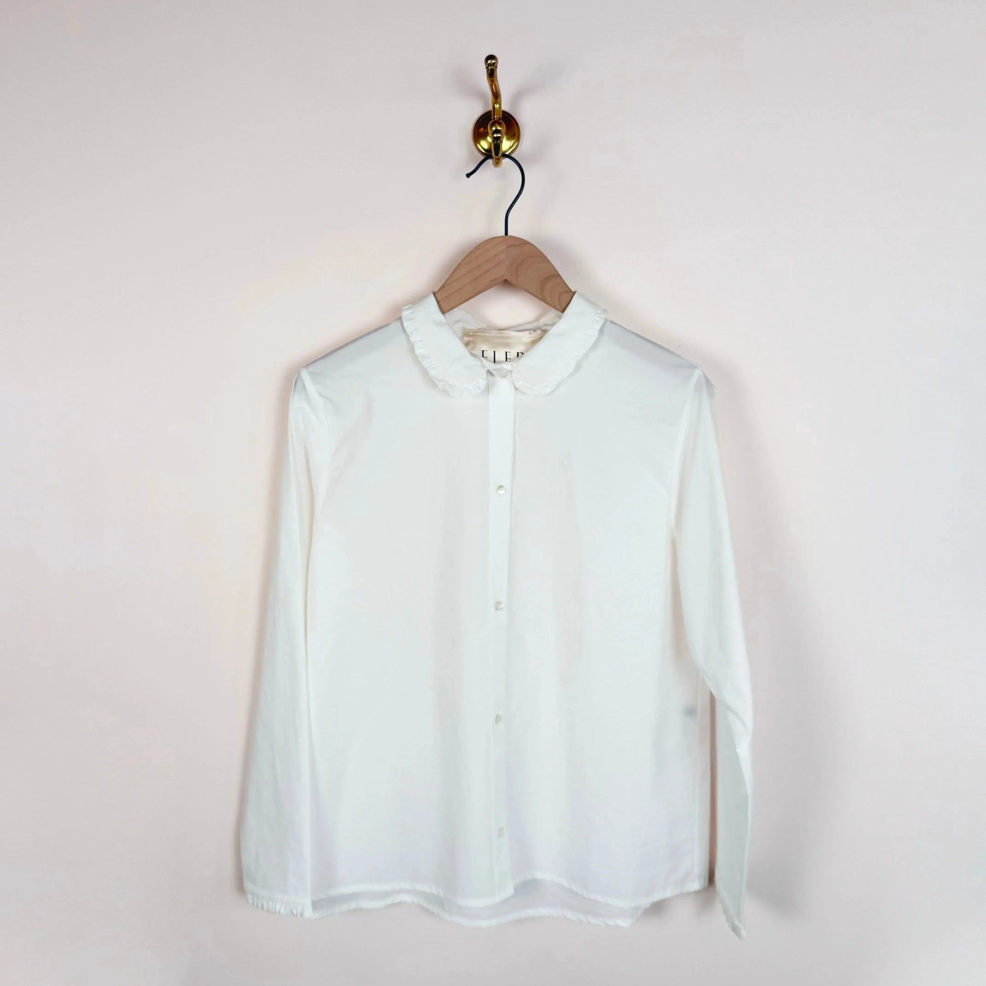Ruffle Happy Shirt in White-Tops-Eleph-eugenienewport