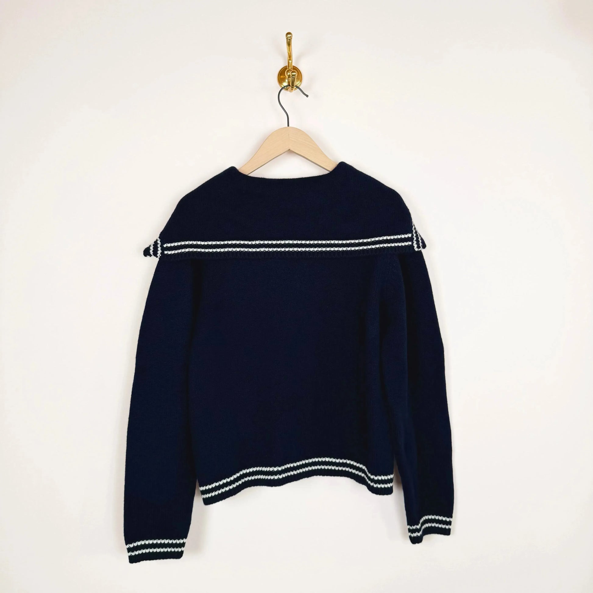 Sailor Cardigan in Navy with White Stripes-Sweaters-&Daughter-eugenienewport