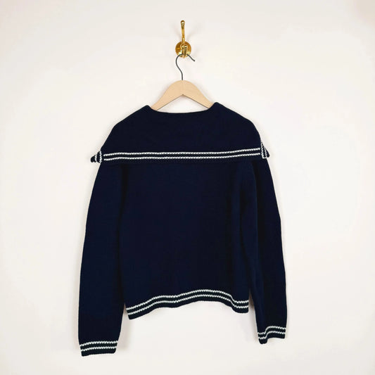 Sailor Cardigan in Navy with White Stripes-Sweaters-&Daughter-eugenienewport