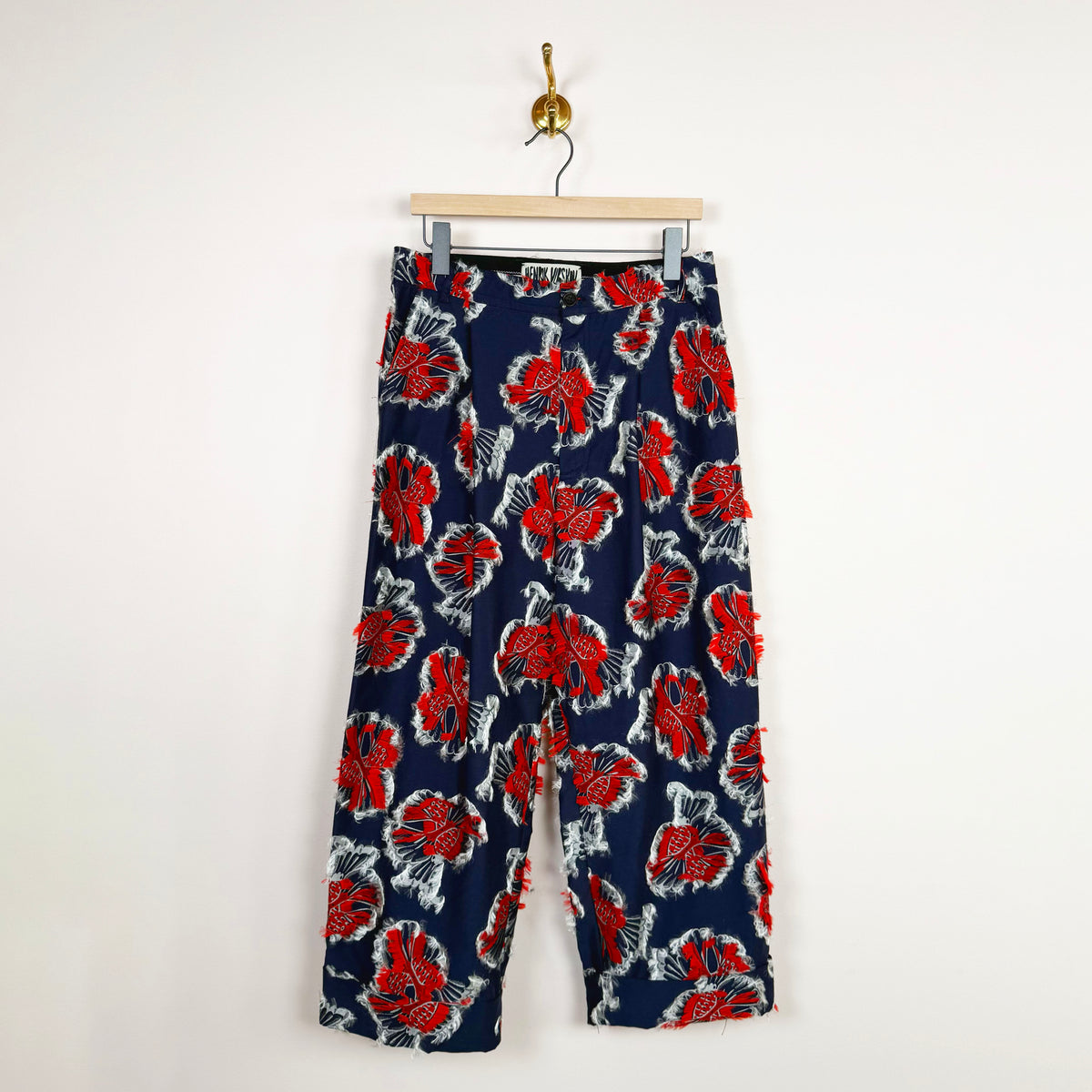 Say Cotton Pants in Red Navy Birdy