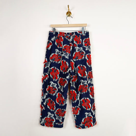 Say Cotton Pants in Red Navy Birdy