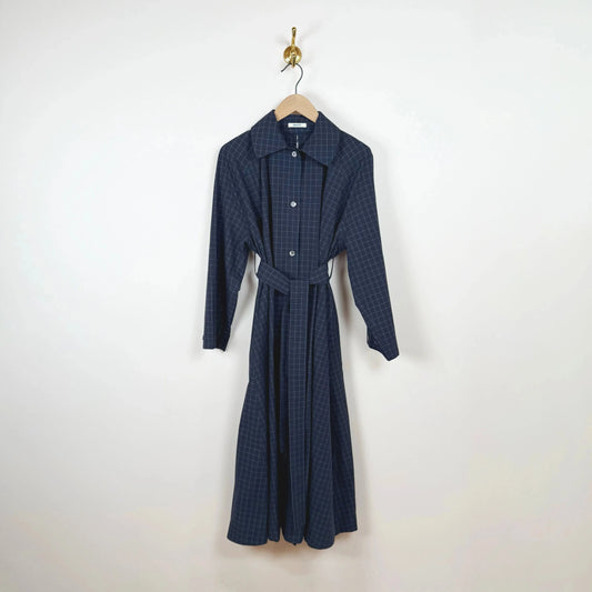 Seersucker Kit Dress in Navy Check-Dresses-Cawley-eugenienewport