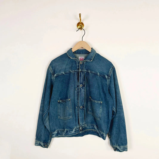 Selvedge Denim Jacket in Vintage Light-Jackets-Chimala-eugenienewport
