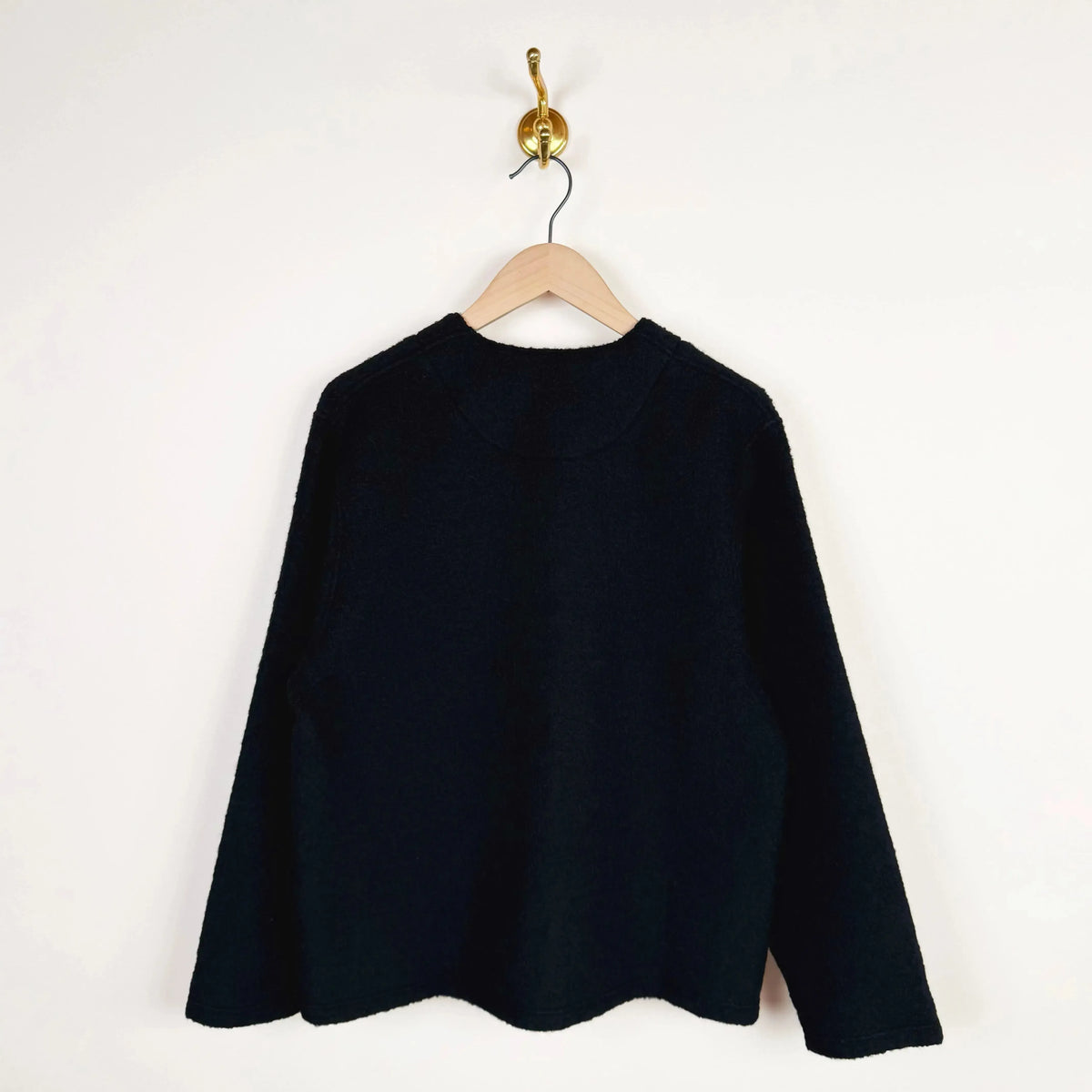 Unisex Sheep Pile Snap Cardigan in Black-Jackets-Chimala-eugenienewport
