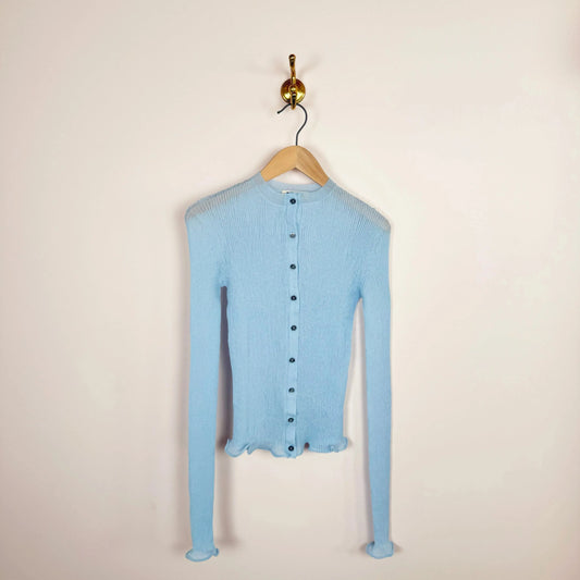 Sheer Cardigan in Pale Blue-Sweaters-B Sides-eugenienewport