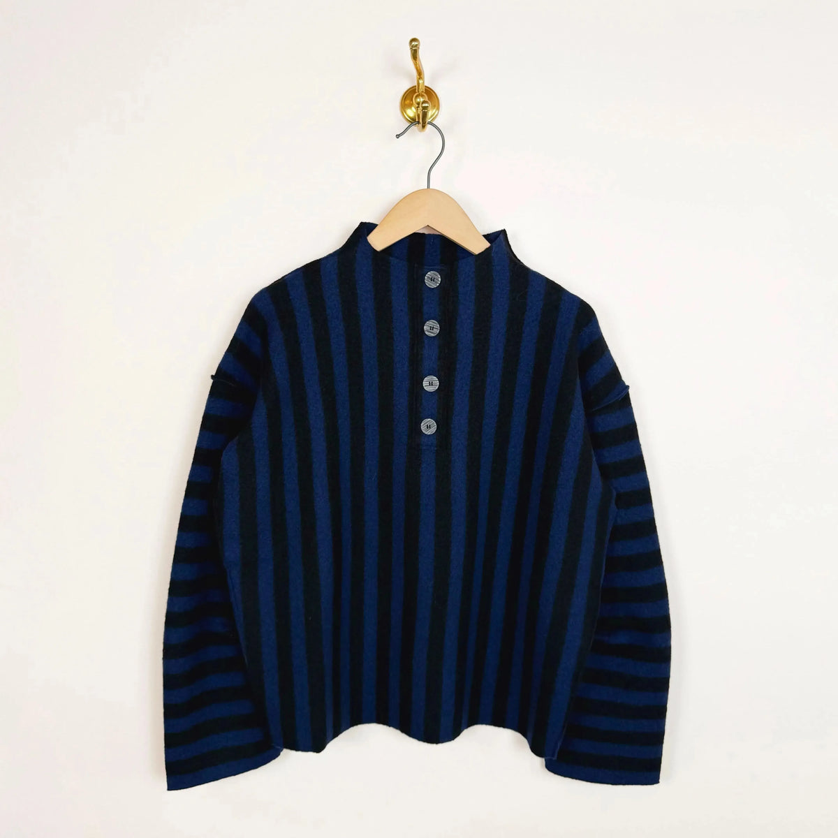Shikai Polo Sweater in Midnight Blue-Sweaters-Rus-eugenienewport