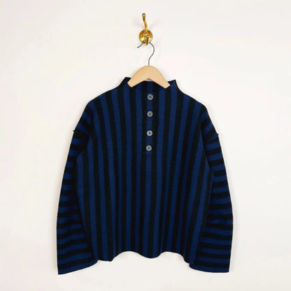 Shikai Polo Sweater in Midnight Blue-Sweaters-Rus-eugenienewport