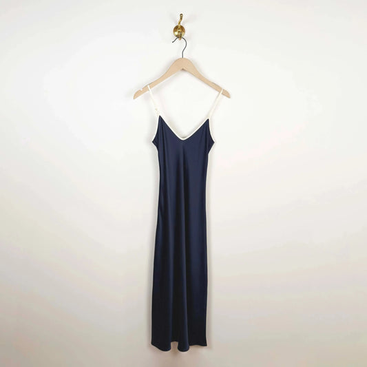 Silk Bias Dress in Midnight-Dresses-Comme Si-eugenienewport