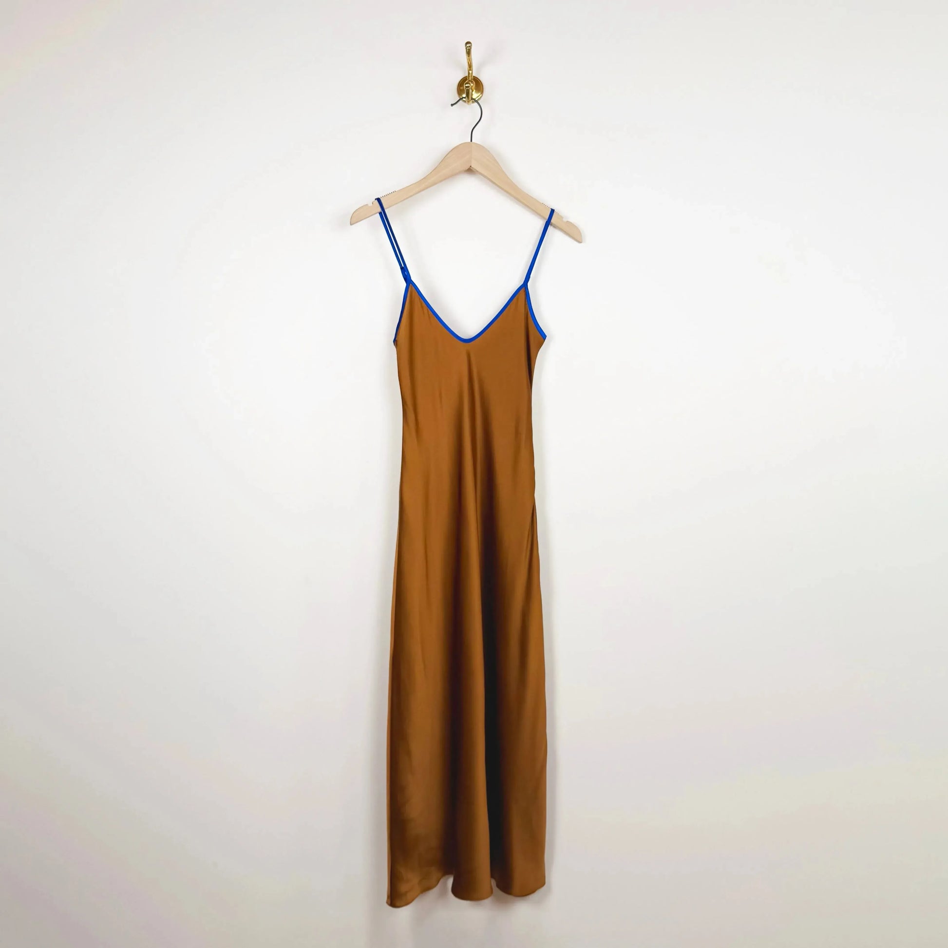 Silk Bias Slip Dress in Bronze-Dresses-Comme Si-eugenienewport