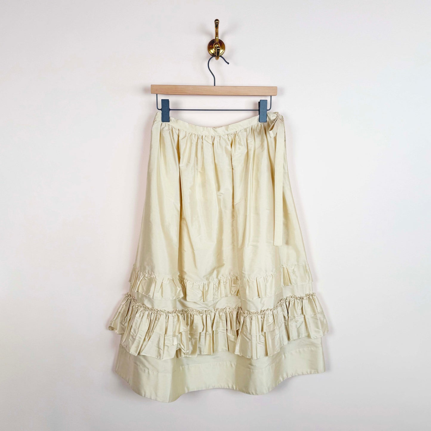 Silk Dupion Betsy Skirt in Ivory