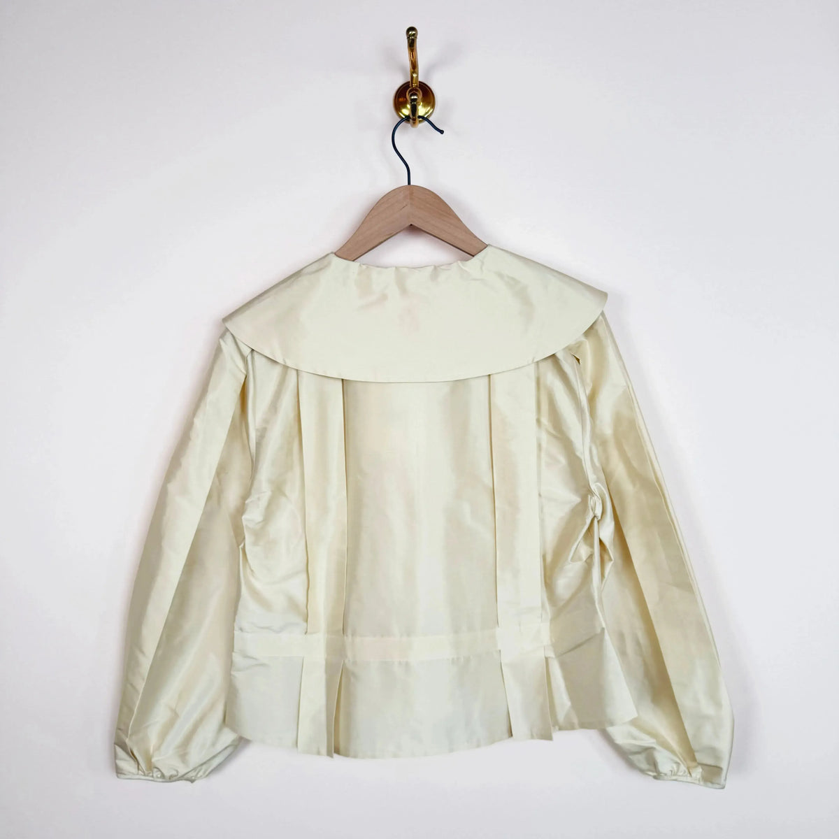 Silk Dupion Box Pleat Blouse in Ivory-Tops-Cawley-eugenienewport