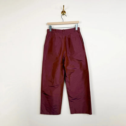 Silk Dupion Georgia Trouser in Jam-Pants-Cawley-eugenienewport