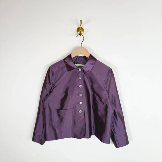 Silk Dupion Lillie Jacket in Prune-Dresses-Cawley-eugenienewport