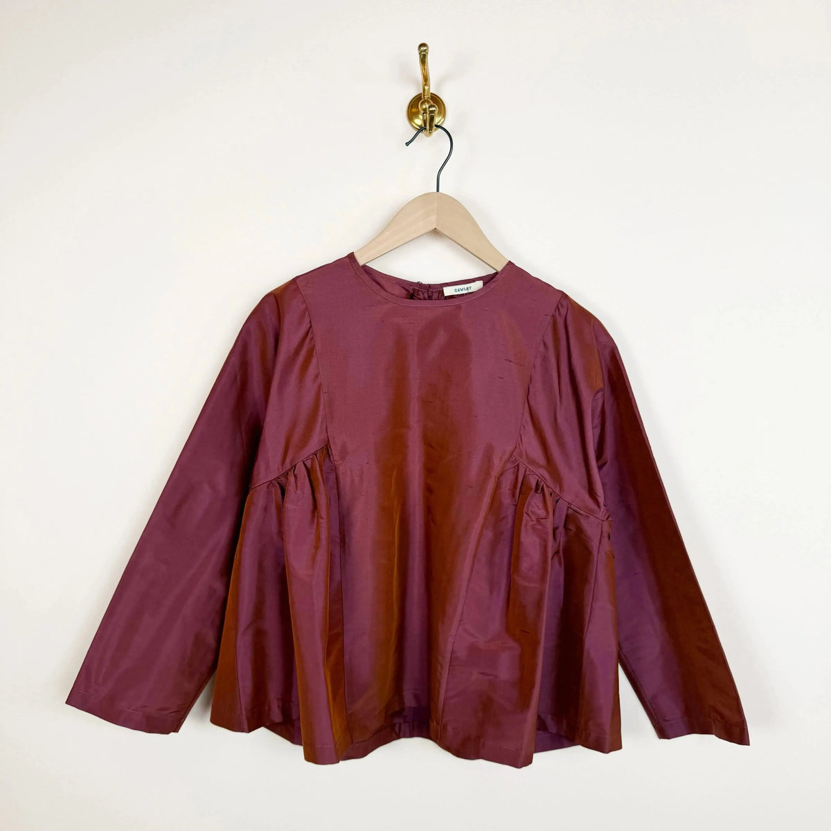 Silk Dupion Nora Blouse in Jam-Tops-Cawley-eugenienewport