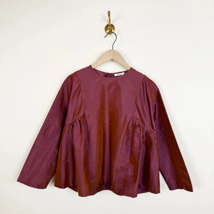 Silk Dupion Nora Blouse in Jam-Tops-Cawley-eugenienewport