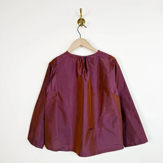 Silk Dupion Nora Blouse in Jam-Tops-Cawley-eugenienewport