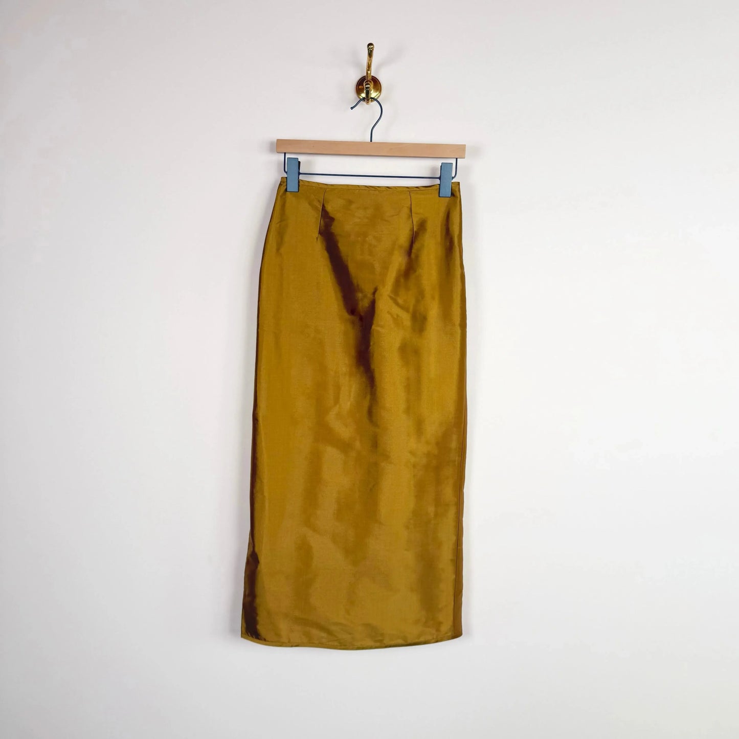 Silk Dupion Sadie Skirt in Ochre-Skirts-Cawley-eugenienewport