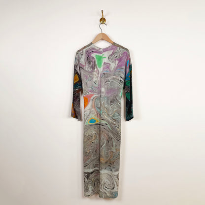 Simple Dress in Print CD Marbeling Pale