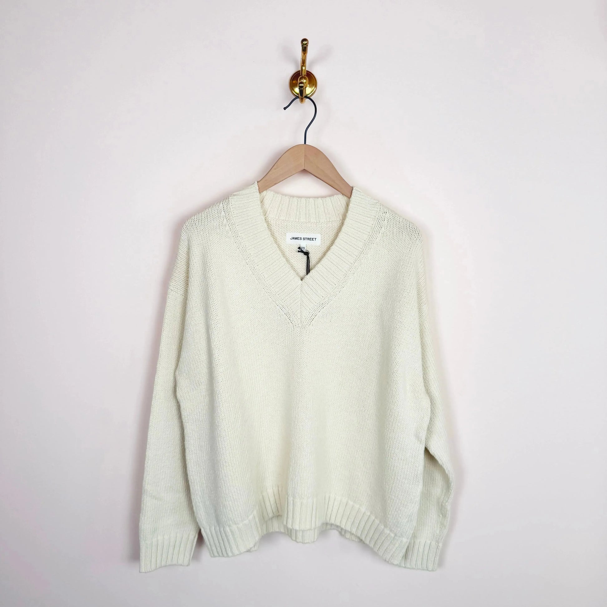 Sloane Vee in Milk-Sweaters-James Street-eugenienewport