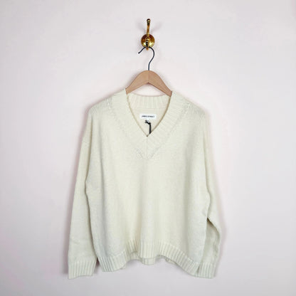Sloane Vee in Milk-Sweaters-James Street-eugenienewport
