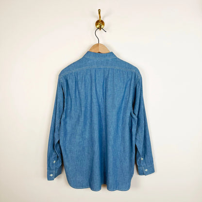 Slub Yarn Chambray Pullover Shirt-Tops-Chimala-eugenienewport