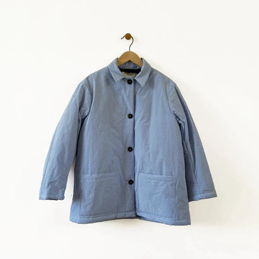 Small Puff Coat in Blue Check-Coats-Eleph-eugenienewport