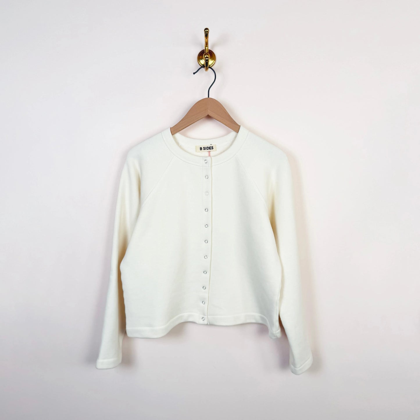 Snap Cardigan in Oyster-Sweaters-B Sides-eugenienewport
