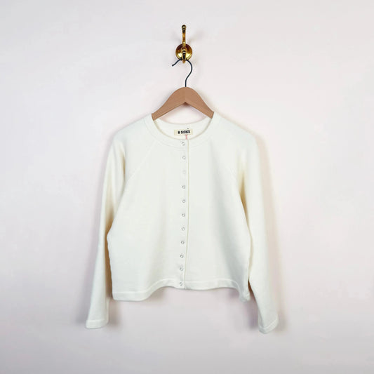 Snap Cardigan in Oyster-Sweaters-B Sides-eugenienewport