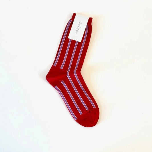 Stripe Socks in Red-Accessory-Babaco-eugenienewport