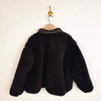 Suede Curly Hair Avis Jacket in Chocolate-Jackets-Cawley-eugenienewport