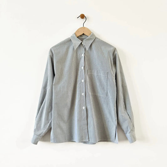 Tomo Shirt in Shirting Stripe-Tops-Chelsea Mak-eugenienewport