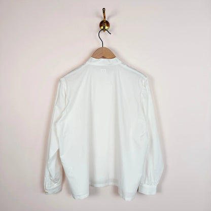 Tuck Stand Collar Shirt in Off-White-Tops-Chimala-eugenienewport