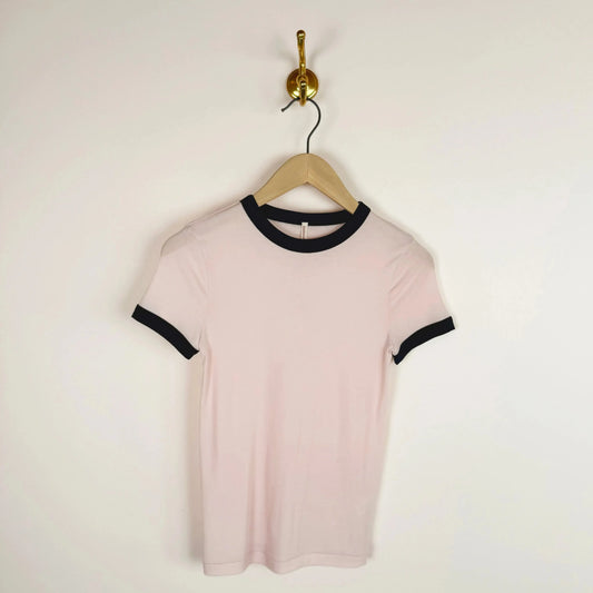 Twisted Cotton T-Shirt in Powder Pink-T-Shirts-Babaco-eugenienewport