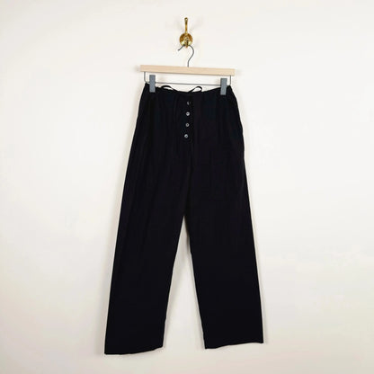 Ventura Pant in Black Typewriter Cotton-Pants-Studio Nicholson-eugenienewport