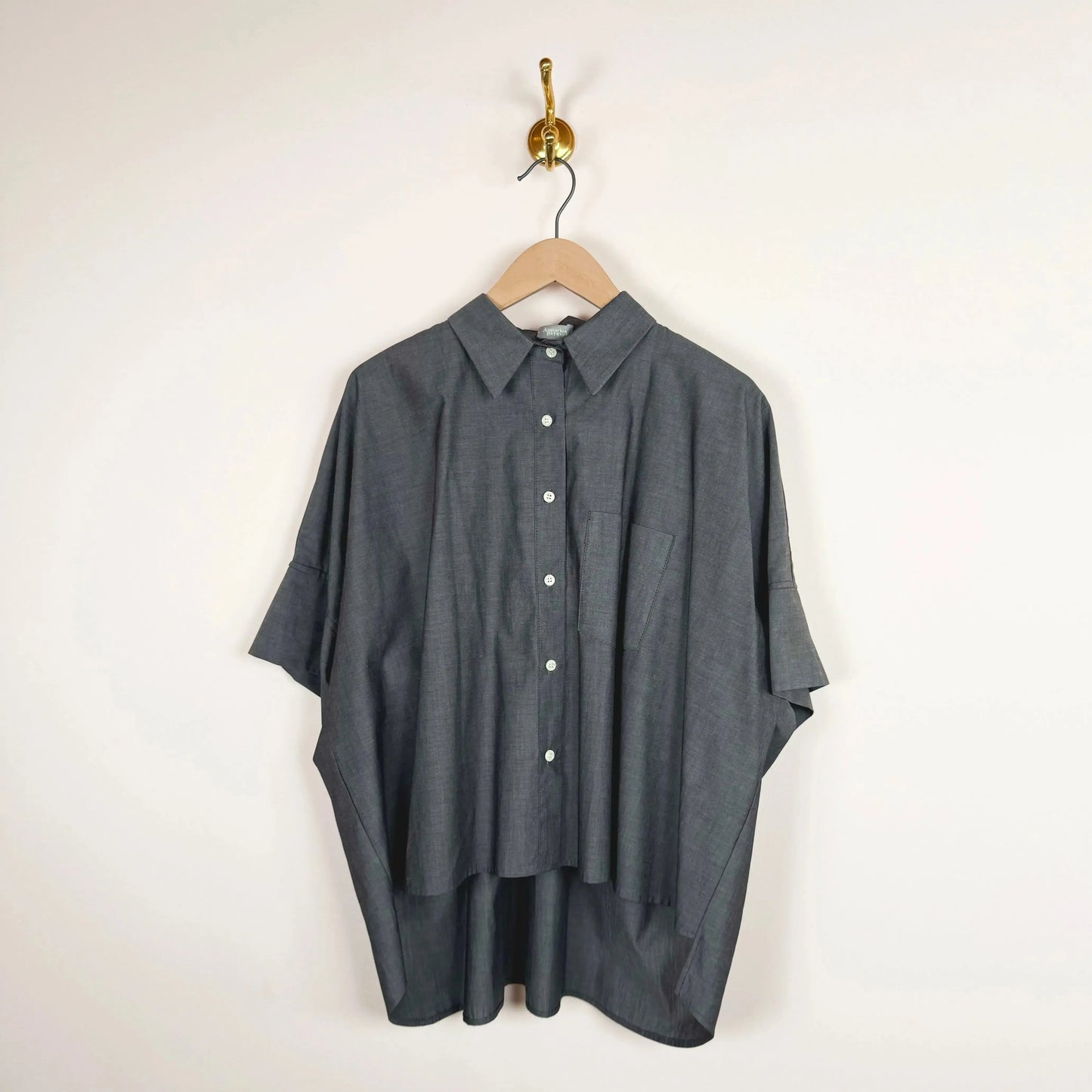 Vesper Top in Grey Chambray-Tops-Aquarius Cocktail-eugenienewport