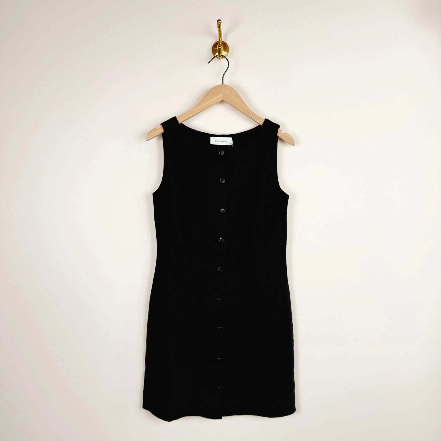 Vetiver Dress in Black Linen-Dresses-Skall-eugenienewport